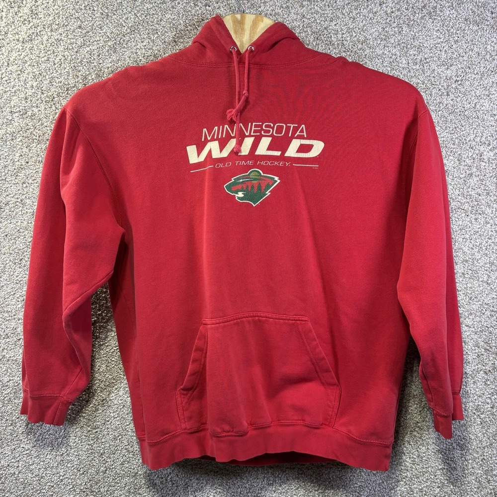Minnesota Wild Hoodie Sweatshirt Mens XL Red NHL Hockey Old Time Hockey Pullover